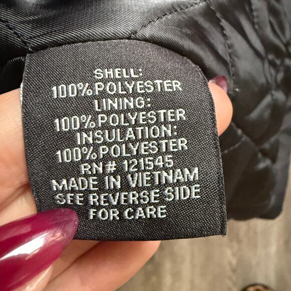 Towne by London Fog Black Trench Coat Jacket Quilted Lining Mens XL Mid Length - Picture 7 of 9